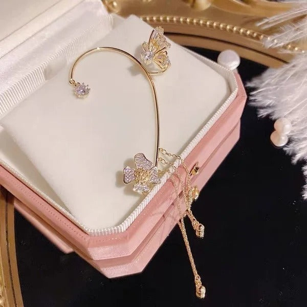 ✨🦋 Zirconia earrings with butterfly clas