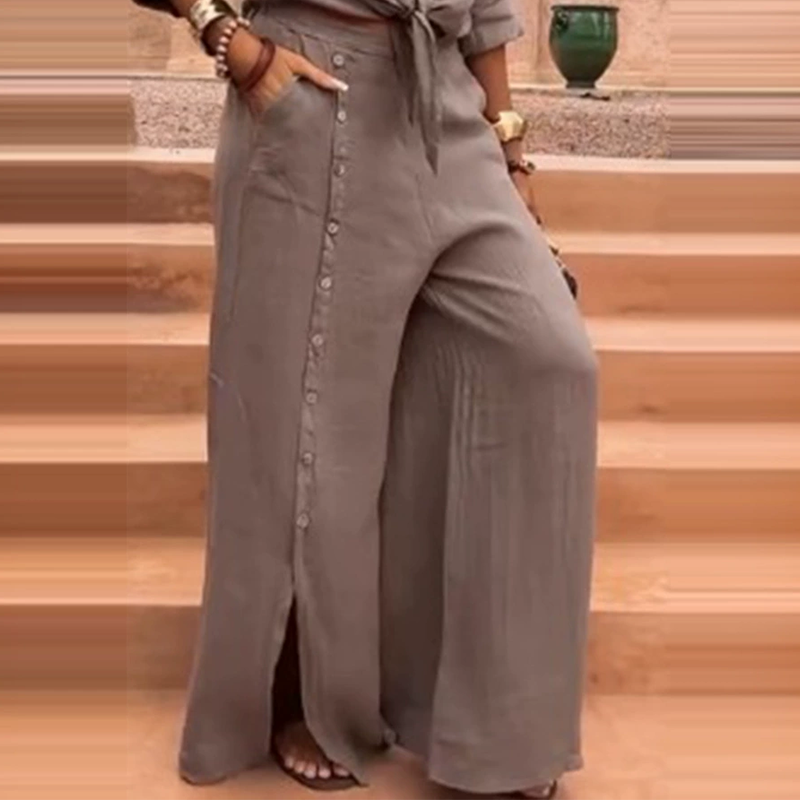 Elegant single-color 2-piece set for women