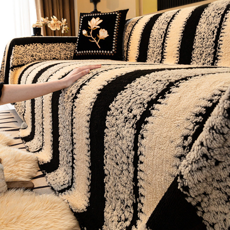 🛋️ ✨ Plush Sofa Throw - Extra Thick & Non-Slip Blanket with Elastic Edges 🍂❄️