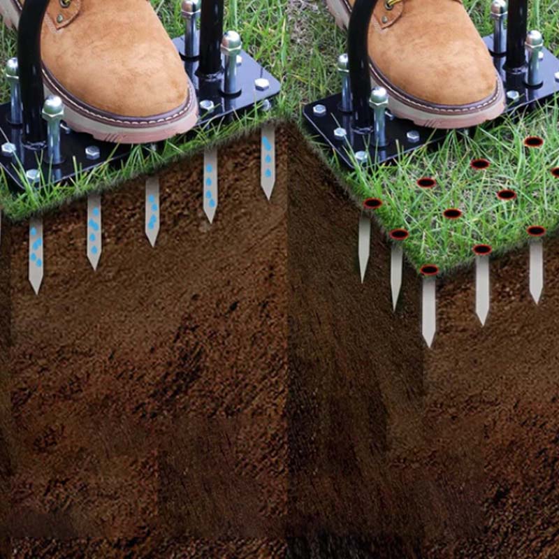 LAWN AERATOR! 💎 Auto-Clean Spikes for Lush Grass & Easy Soil Loosening 🌱🛠️