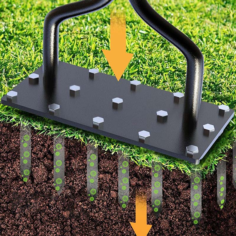 LAWN AERATOR! 💎 Auto-Clean Spikes for Lush Grass & Easy Soil Loosening 🌱🛠️
