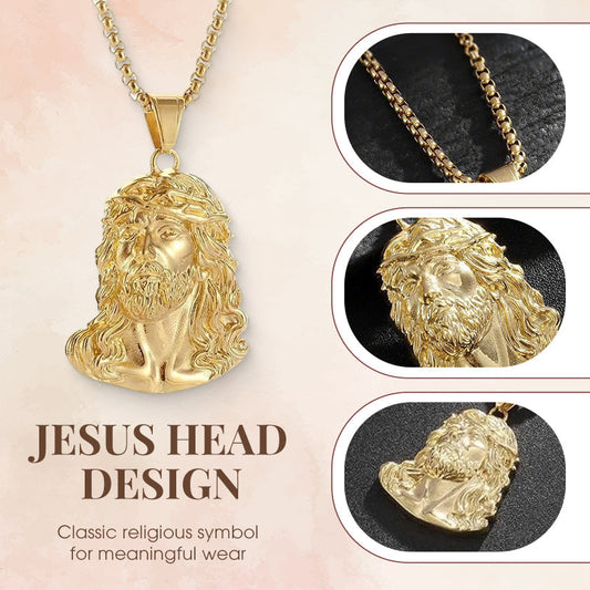 Jesus Head Pendant Necklace
