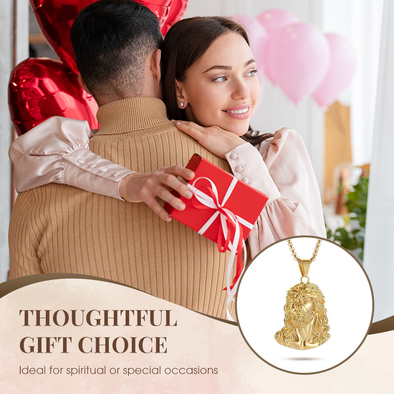 Jesus Head Pendant Necklace