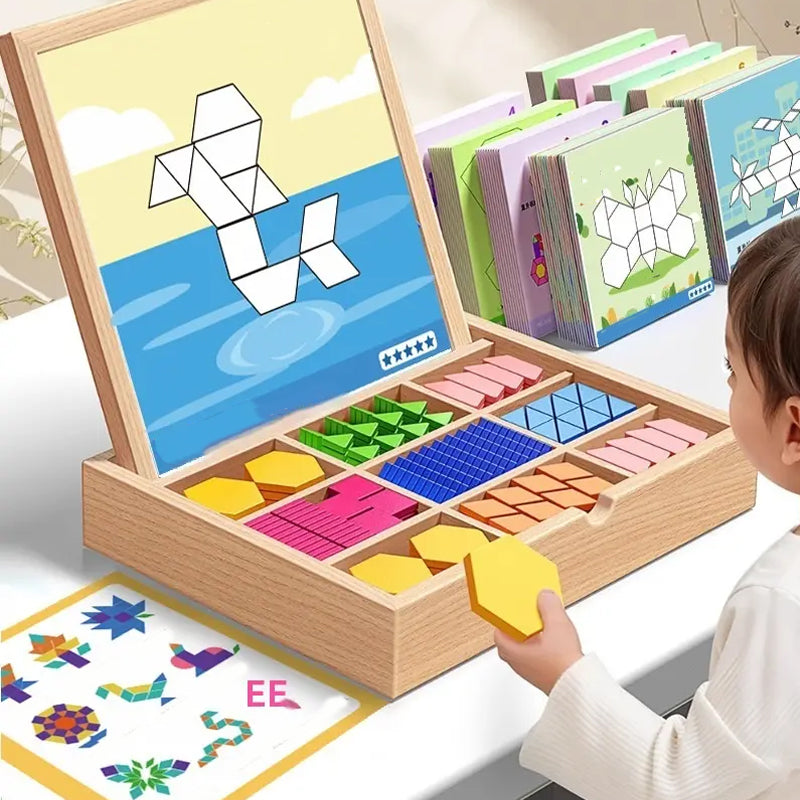 🎁Early Christmas sale 50% OFF🔥Magnetic wooden puzzle with pattern blocks🧩