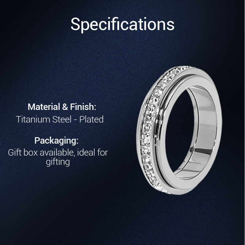 💖Black Friday Mega Deal – 50% off!💖Rotating spinner ring made of titanium steel with zirconia