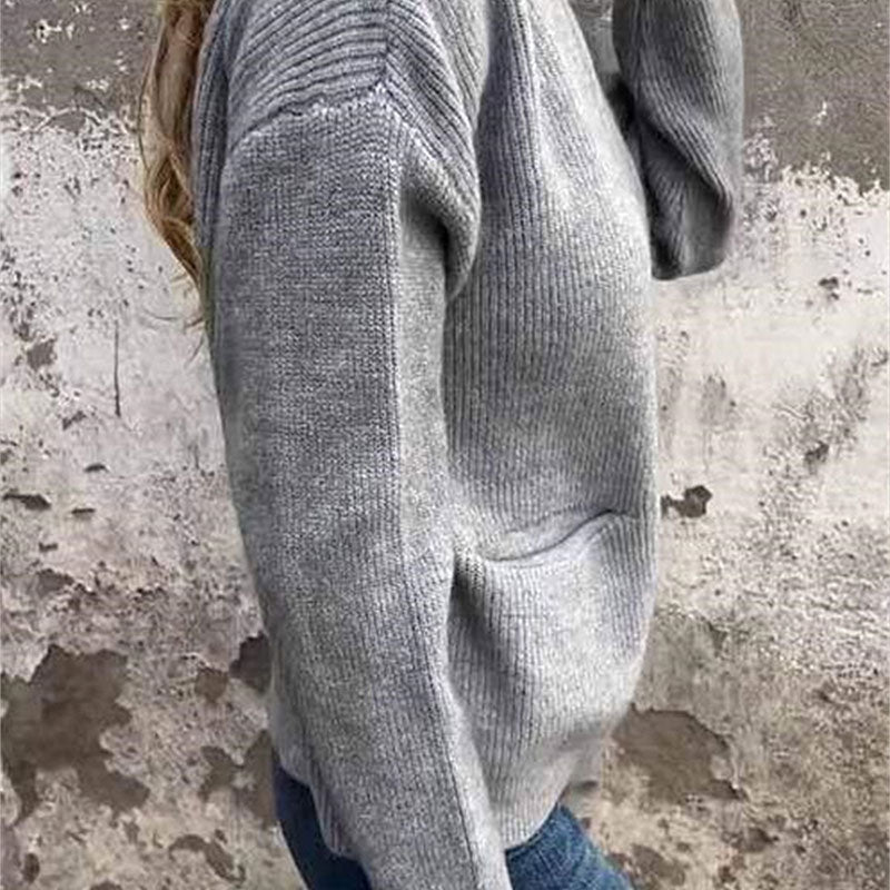 Cozy cardigan with zipper for women