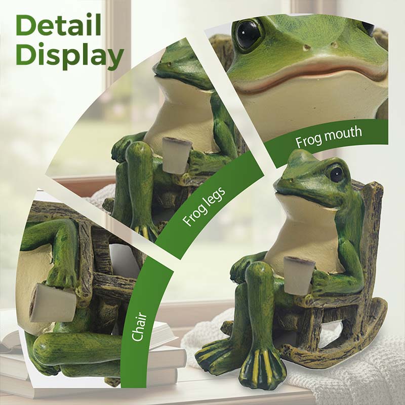 ⏰Solar-powered rocking frog chair ornamen