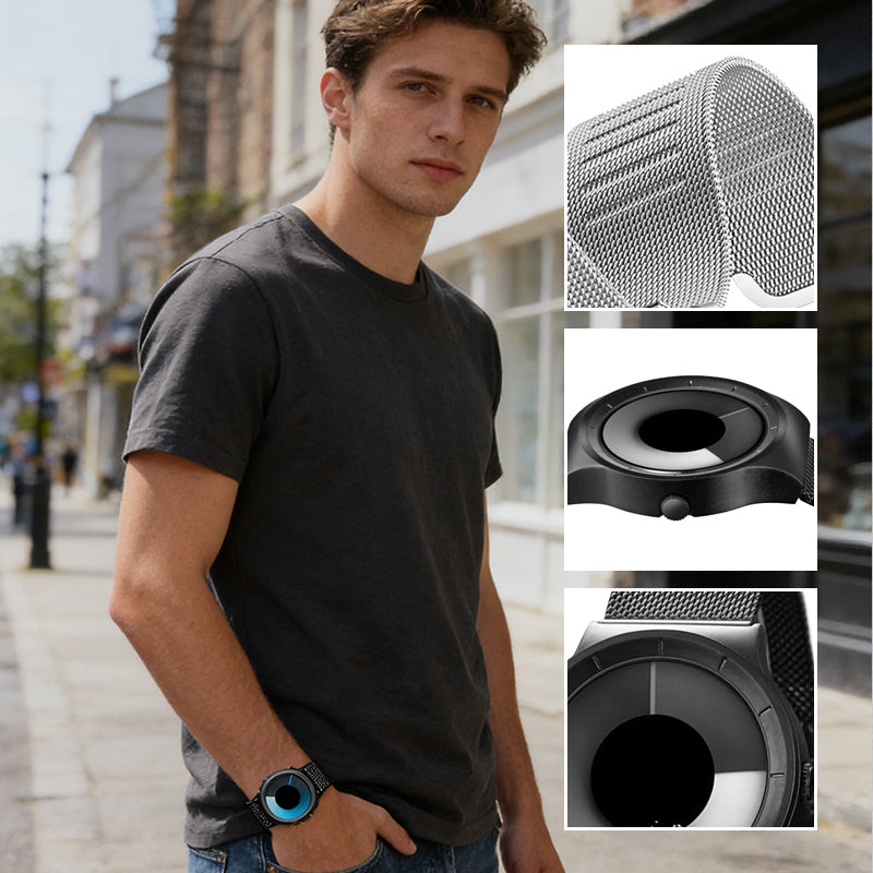 ⌚ LIMITED-TIME 50% OFF! ✨ Men's Handless Quartz Watch – Minimalist, 30m Water Resistant, Steel Band 🌀