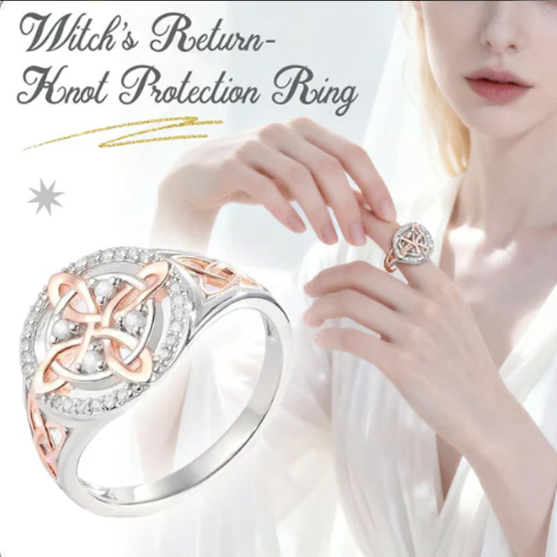 Elegant two-tone ring with Celtic knot and zirconia