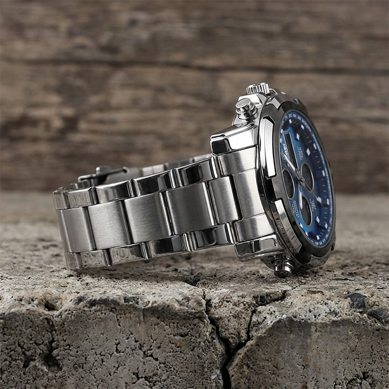 Men's Waterproof Watch - Analog/Digital Display, Rugged and Durable