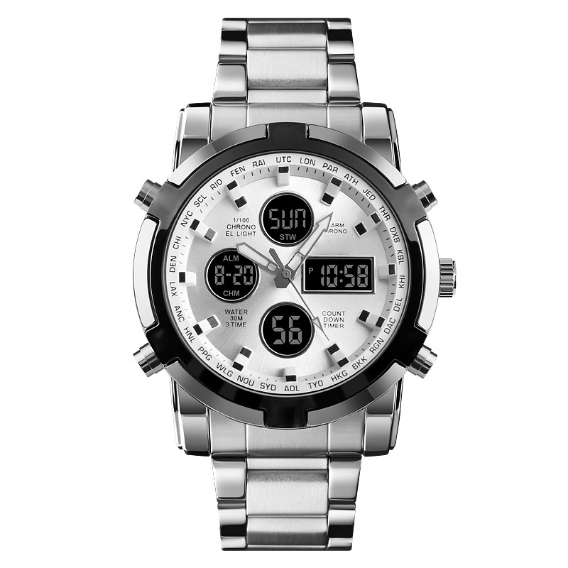 Men's Waterproof Watch - Analog/Digital Display, Rugged and Durable