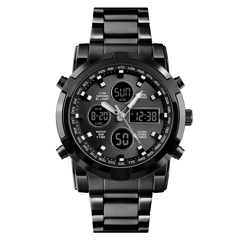 Men's Waterproof Watch - Analog/Digital Display, Rugged and Durable