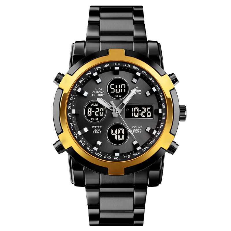 Men's Waterproof Watch - Analog/Digital Display, Rugged and Durable