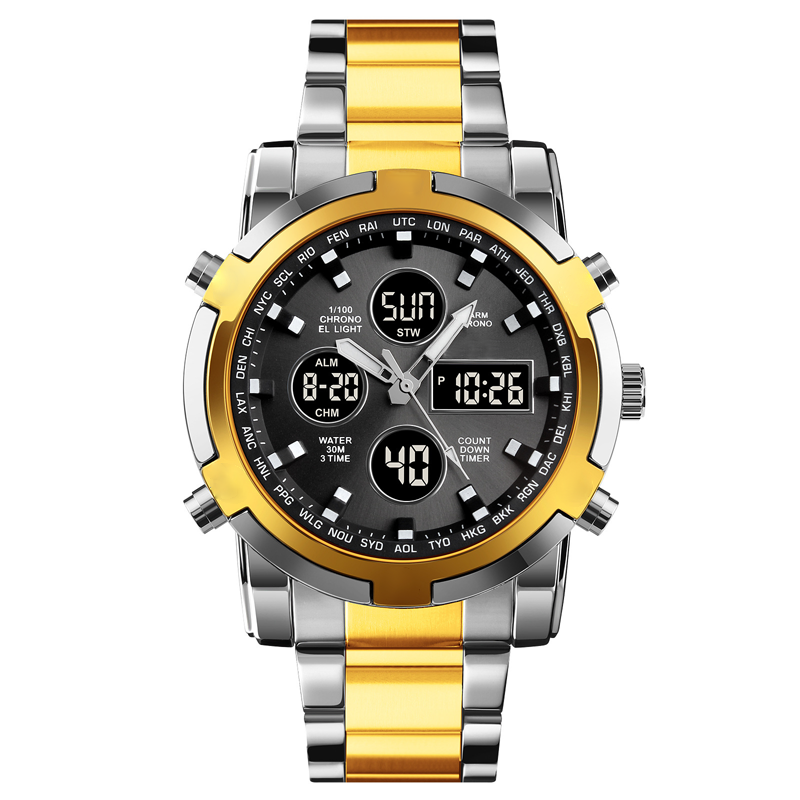 Men's Waterproof Watch - Analog/Digital Display, Rugged and Durable