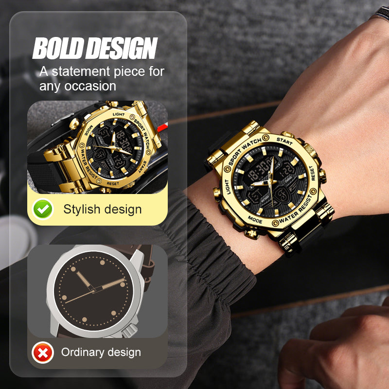 🔥 50% OFF! ⏰ Men's Multifunction Waterproof Luminous Watch – Dual Display, 50M Water Resistance & Glow-in-the-Dark Readability 🌙⌚