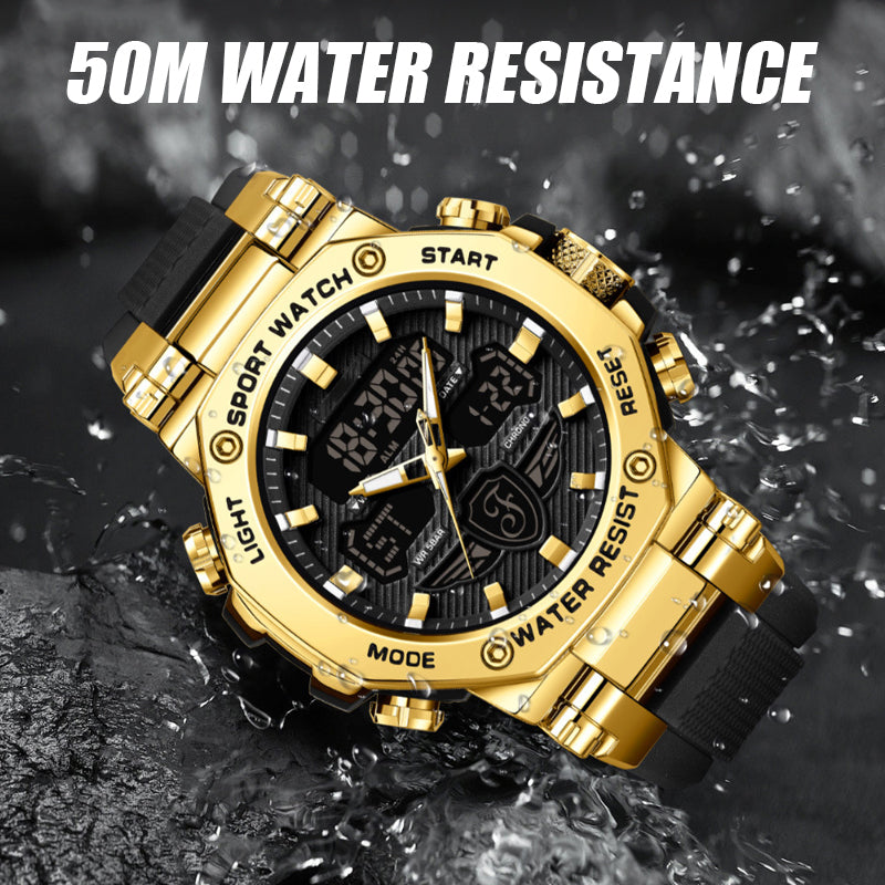 🔥 50% OFF! ⏰ Men's Multifunction Waterproof Luminous Watch – Dual Display, 50M Water Resistance & Glow-in-the-Dark Readability 🌙⌚