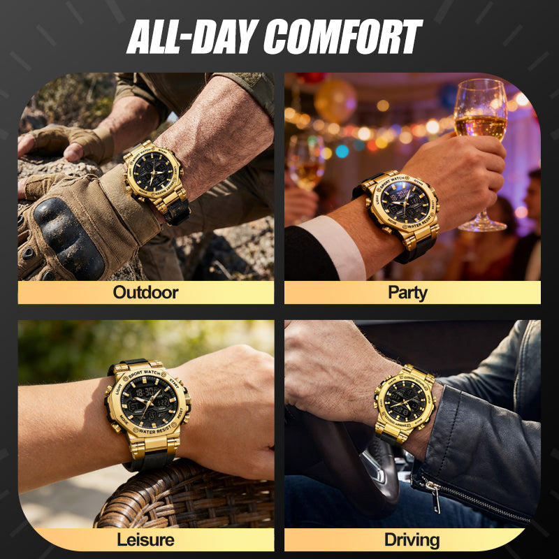 🔥 50% OFF! ⏰ Men's Multifunction Waterproof Luminous Watch – Dual Display, 50M Water Resistance & Glow-in-the-Dark Readability 🌙⌚