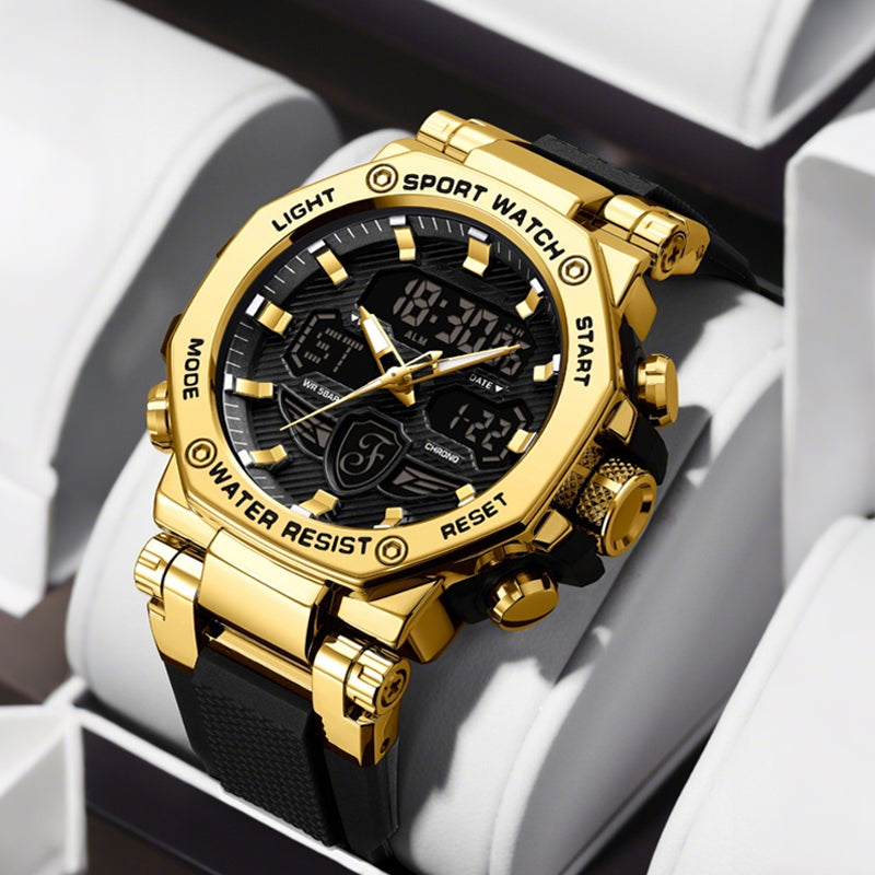 🔥 50% OFF! ⏰ Men's Multifunction Waterproof Luminous Watch – Dual Display, 50M Water Resistance & Glow-in-the-Dark Readability 🌙⌚