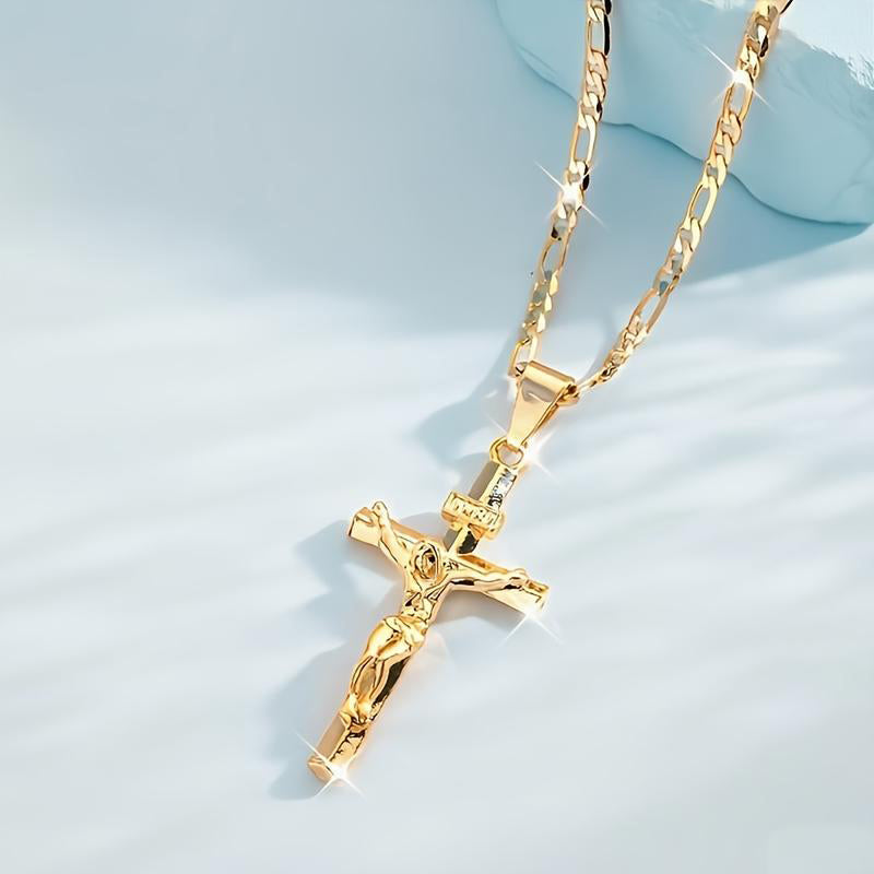Collier pour homme avec pendentif croix ✝️💛