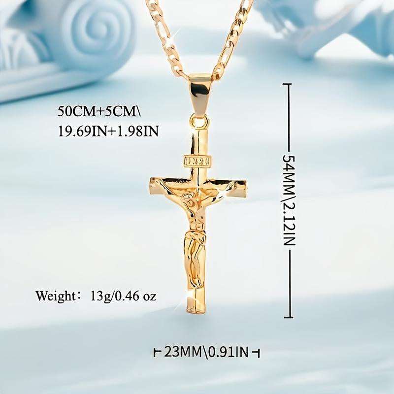 Collier pour homme avec pendentif croix ✝️💛