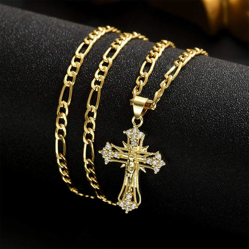 Collier pour homme avec pendentif croix ✝️💛