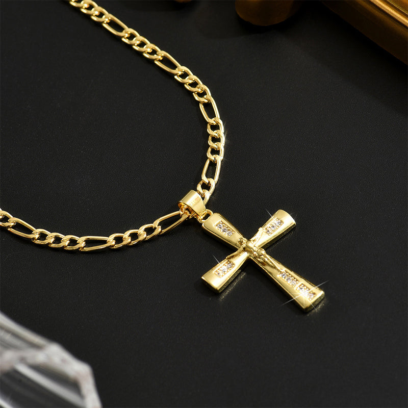 Collier pour homme avec pendentif croix ✝️💛