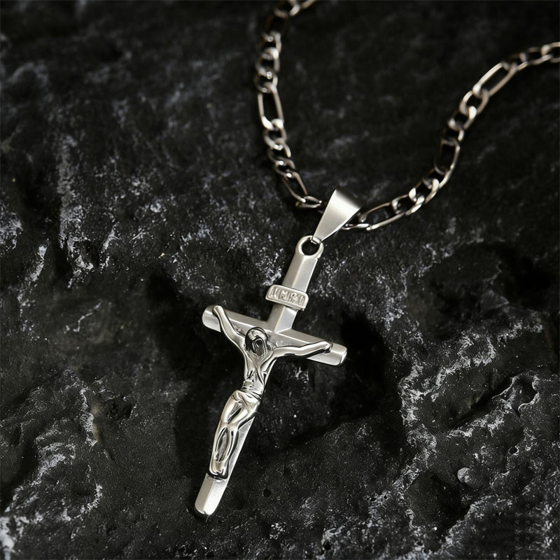 Collier pour homme avec pendentif croix ✝️💛