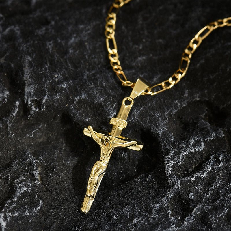 Collier pour homme avec pendentif croix ✝️💛