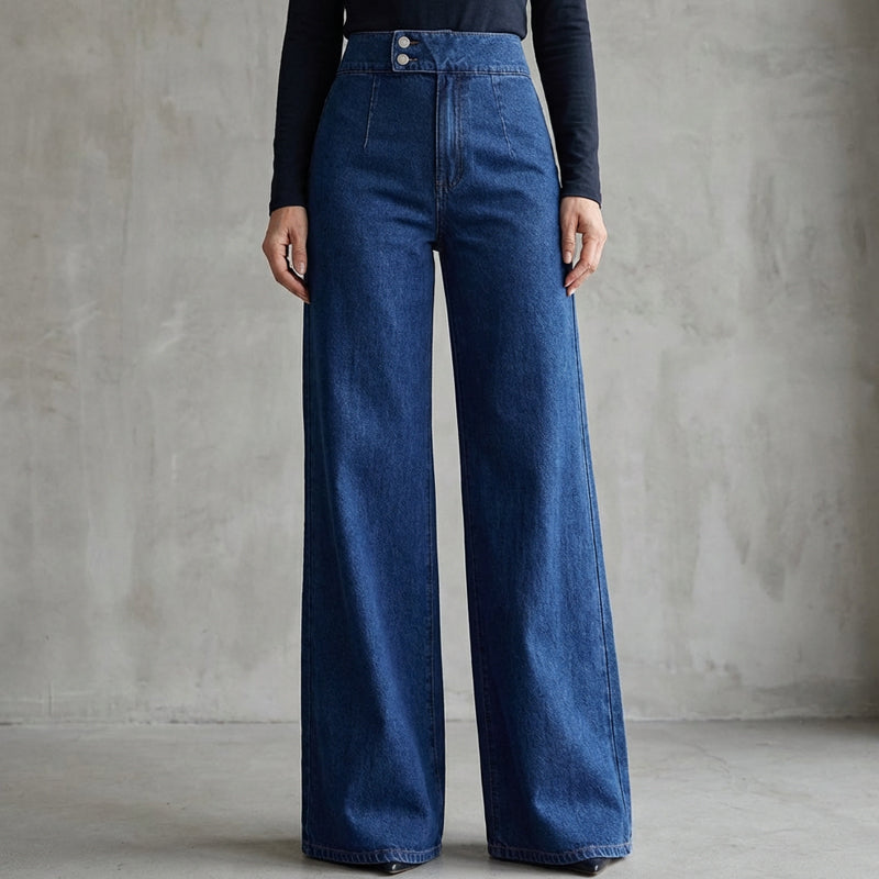 📢📢50 % rabatt!! ⏰Damjeans med hög midja och vida ben