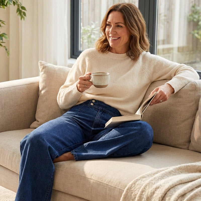 📢📢50 % rabatt!! ⏰Damjeans med hög midja och vida ben