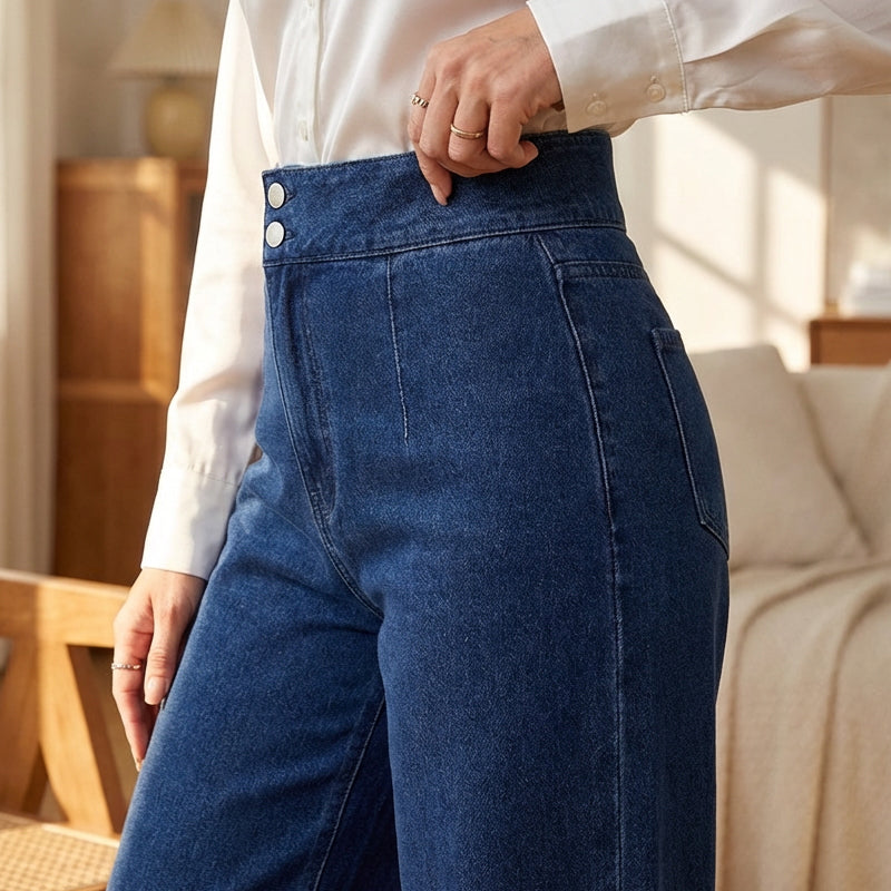 📢📢50 % rabatt!! ⏰Damjeans med hög midja och vida ben