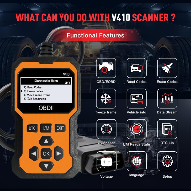 🔧🚗Professional OBD2 Scanner – Full Diagnostics, Clear Codes in 1 Click & Multilingual! 📊💡
