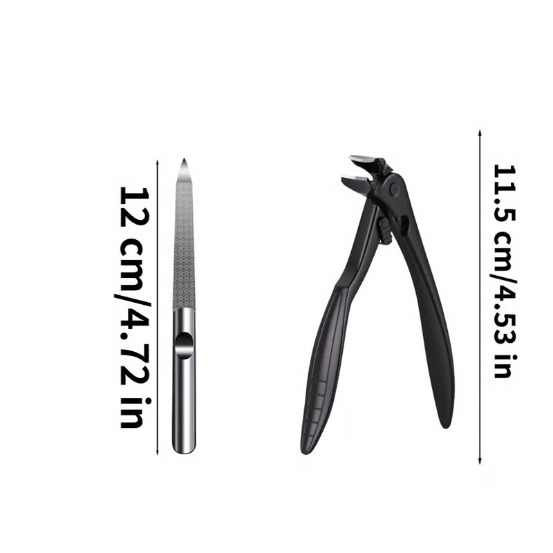 Stainless steel nail clippers with splash guard – Large opening for ingrown nails & foot care ✂️👣