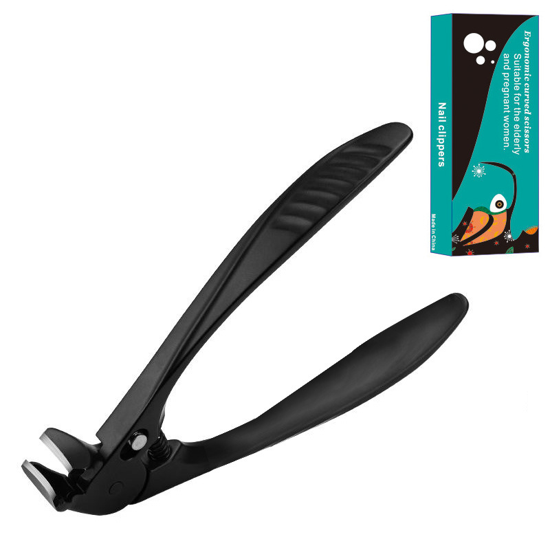 Stainless steel nail clippers with splash guard – Large opening for ingrown nails & foot care ✂️👣