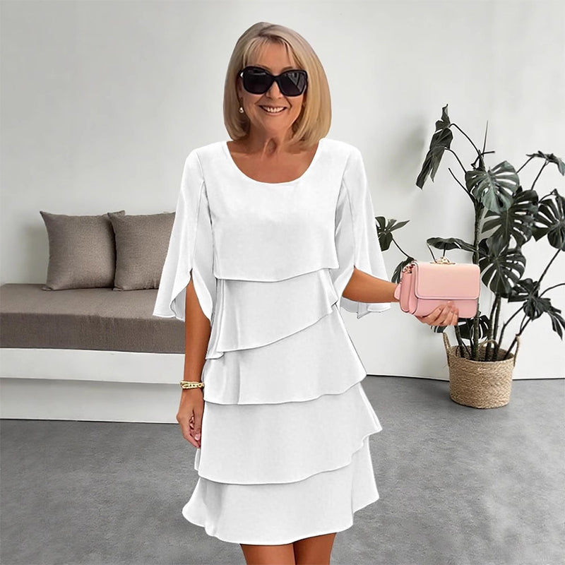 🎁 Women's Elegant Layered Ruffle Sleeve Dress – Effortless Style for Every Occasion 💃