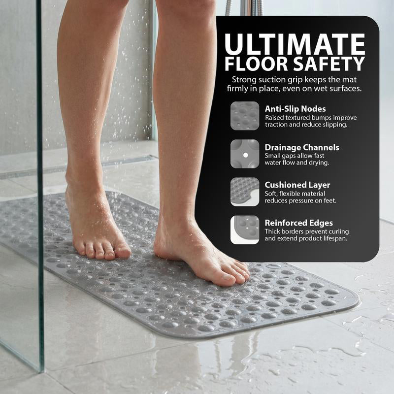 200 Suction Cups with Drainage Holes | Extra-Large Size, Rubber Material | Machine Washable & Durable