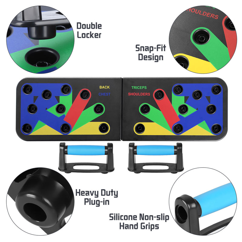 💪 Foldable Multifunctional Push-Up Board – Transform your workout anytime, anywhere! 🏋️‍♂️🔄