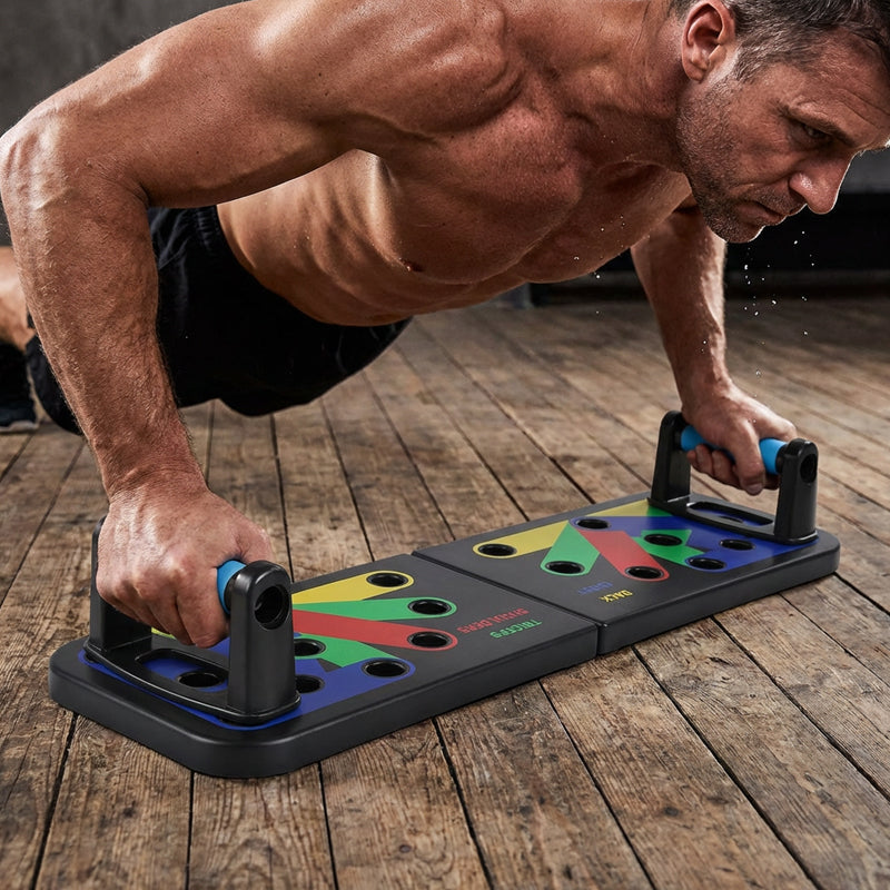 💪 Foldable Multifunctional Push-Up Board – Transform your workout anytime, anywhere! 🏋️‍♂️🔄