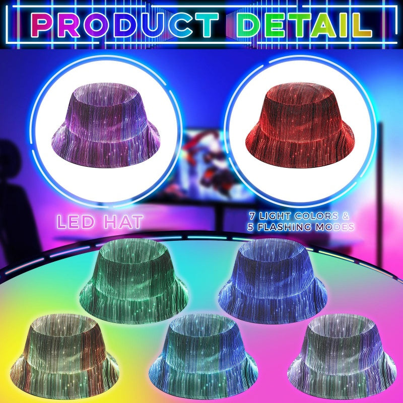 💎 50% OFF! 💎 Galowing Fiber Optic Bucket Hat – USB Rechargeable, Multi-Color Light Modes & Enhanced Night Visibility 🌈🧢