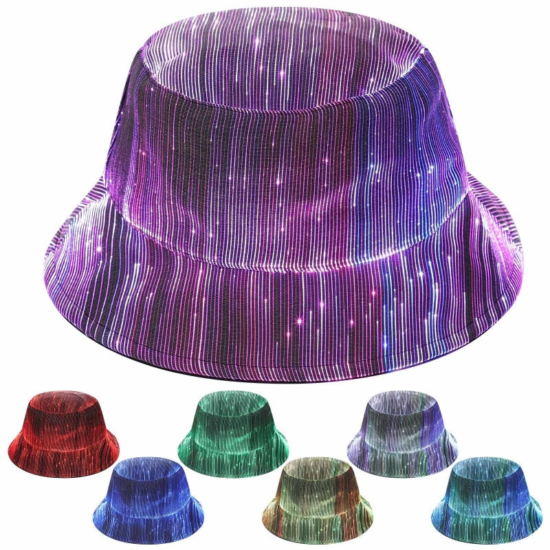 💎 50% OFF! 💎 Galowing Fiber Optic Bucket Hat – USB Rechargeable, Multi-Color Light Modes & Enhanced Night Visibility 🌈🧢