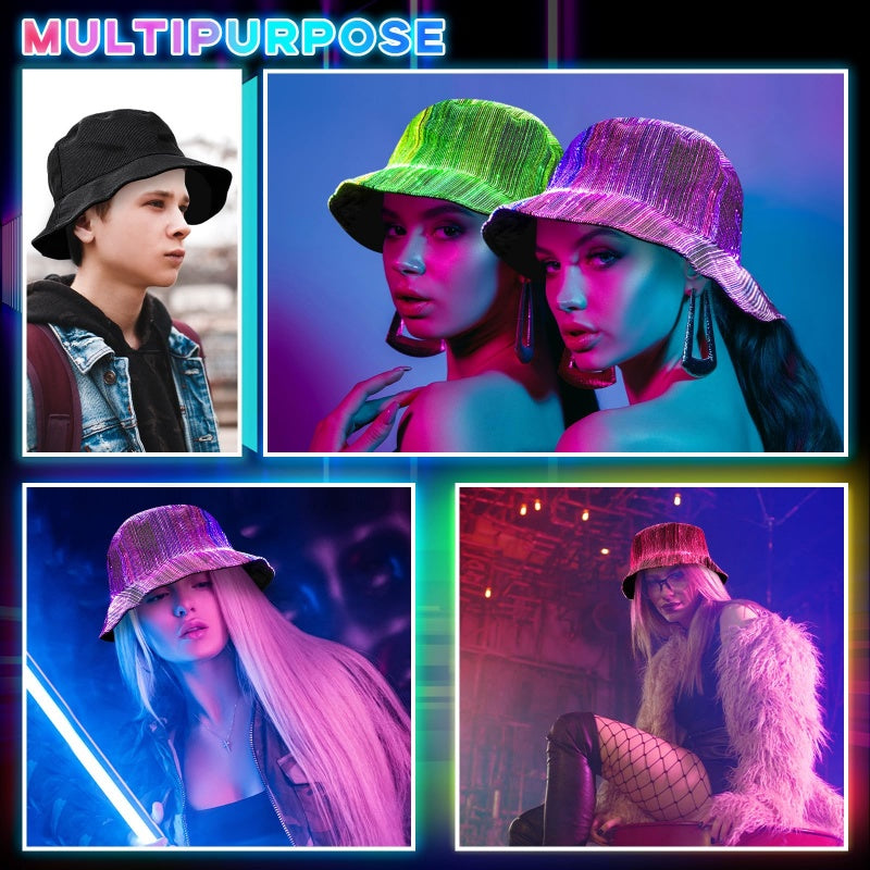 💎 50% OFF! 💎 Galowing Fiber Optic Bucket Hat – USB Rechargeable, Multi-Color Light Modes & Enhanced Night Visibility 🌈🧢