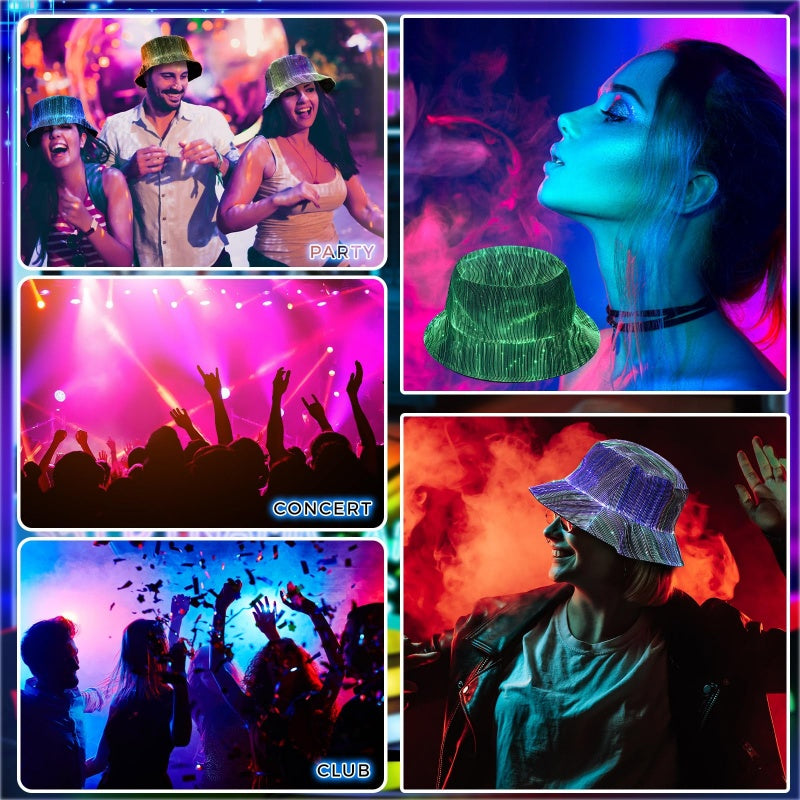 💎 50% OFF! 💎 Galowing Fiber Optic Bucket Hat – USB Rechargeable, Multi-Color Light Modes & Enhanced Night Visibility 🌈🧢