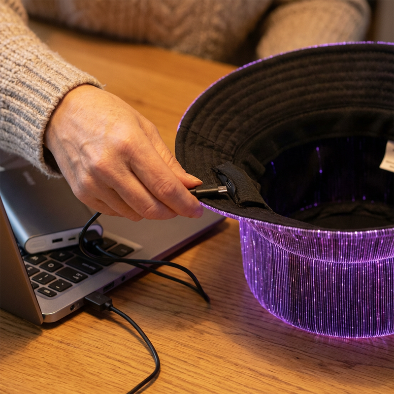 💎 50% OFF! 💎 Galowing Fiber Optic Bucket Hat – USB Rechargeable, Multi-Color Light Modes & Enhanced Night Visibility 🌈🧢