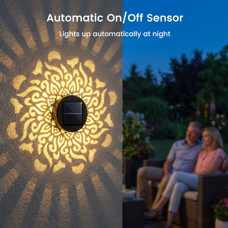 🌞✨ Solar-powered mandala projector lamp