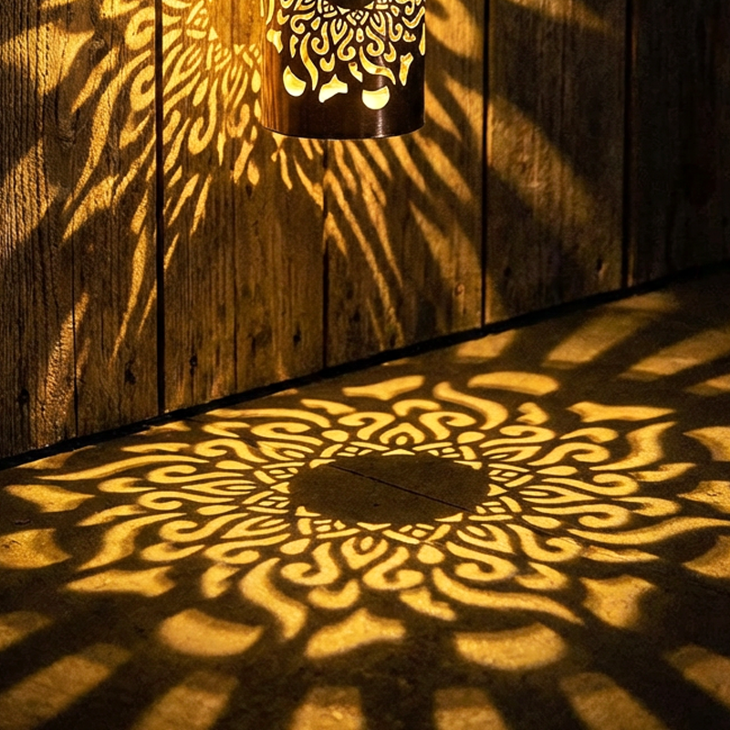 🌞✨ Solar-powered mandala projector lamp