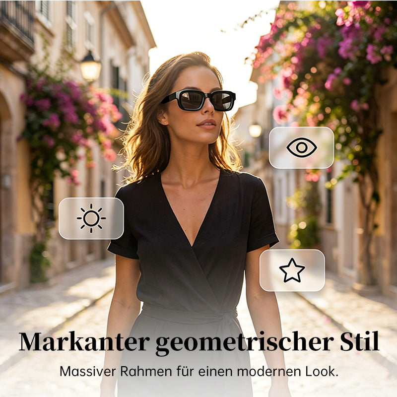 Unisex sunglasses with thick, square frames