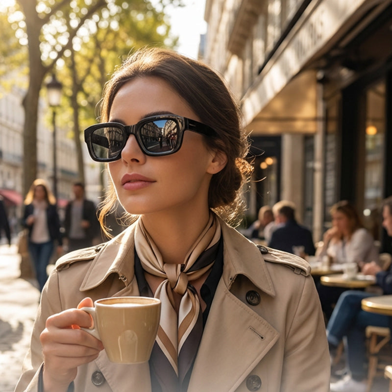 Unisex sunglasses with thick, square frames