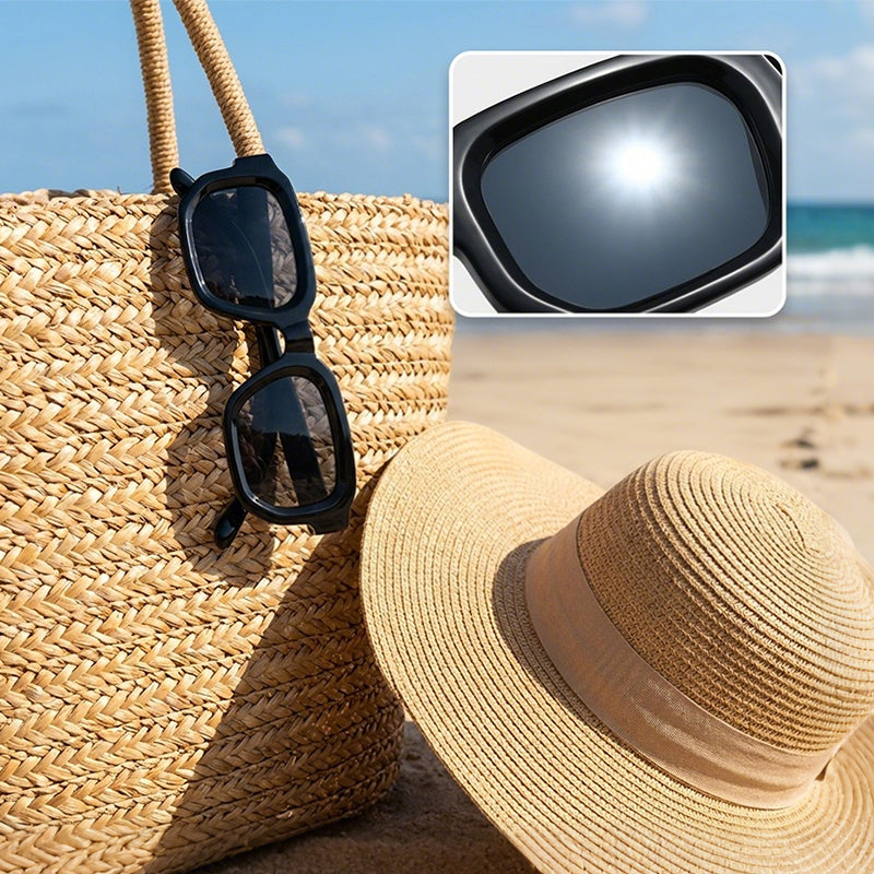 Unisex sunglasses with thick, square frames