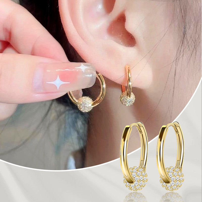 💫 LIMITED-TIME 50% OFF! 💍 Gold Circle Earrings with Small Ball – Delicate, Lightweight & Versatile ✨
