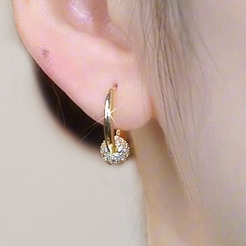 💫 LIMITED-TIME 50% OFF! 💍 Gold Circle Earrings with Small Ball – Delicate, Lightweight & Versatile ✨